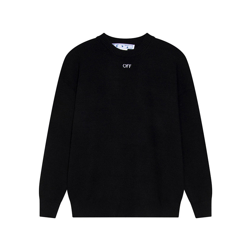 Off White arrow sickle planet jacquard sweater Black
