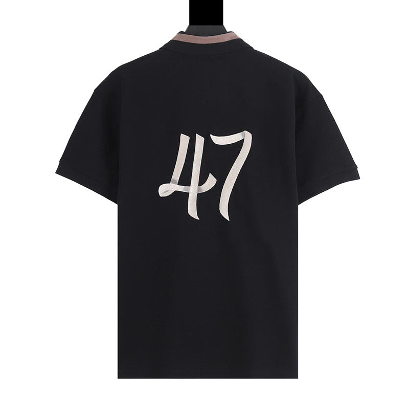 DIOR Men 2022 Graphic Print Polo Black shirt