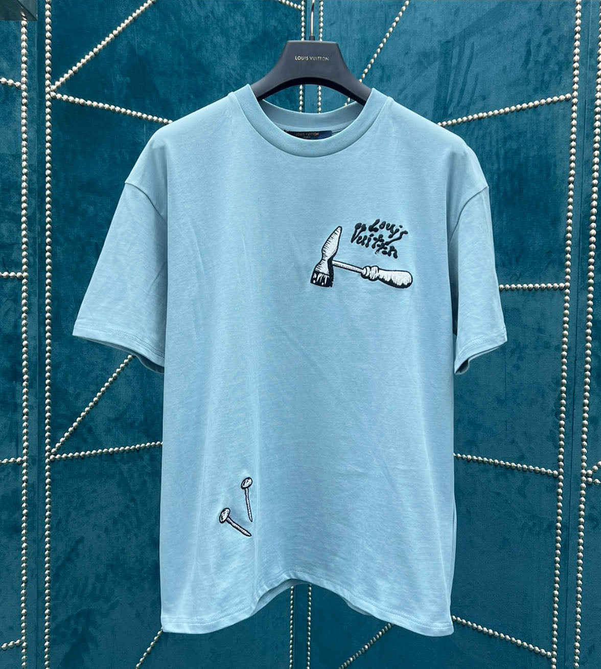 Louis Vuitton LV Logo T Shirt Light Blue