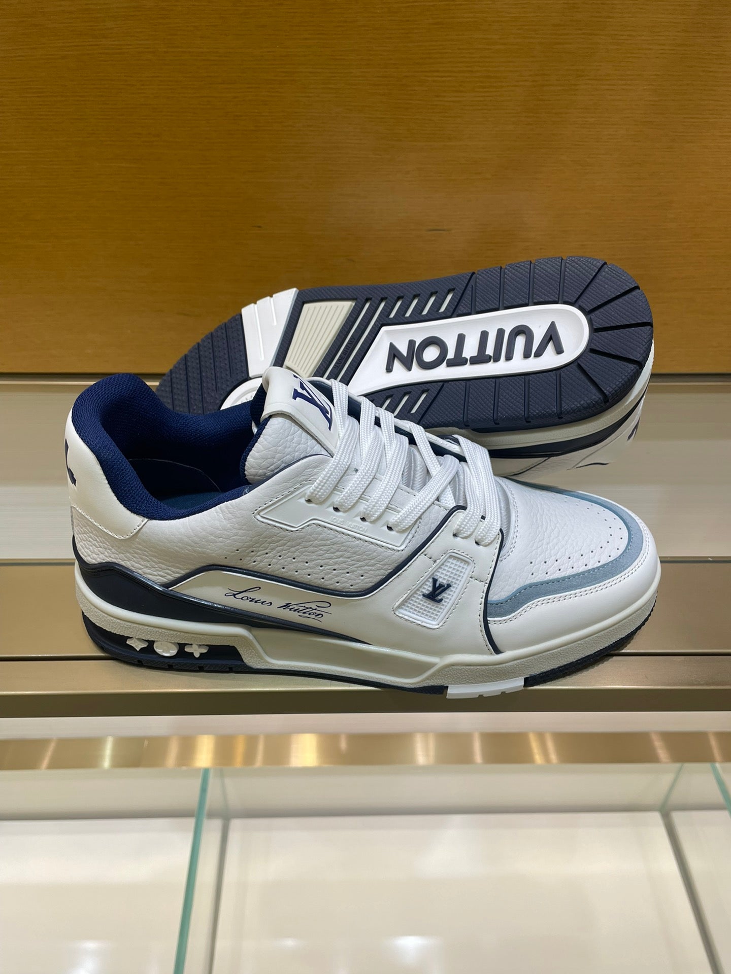 Louis Vuitton Trainer #54 Signature White Blue