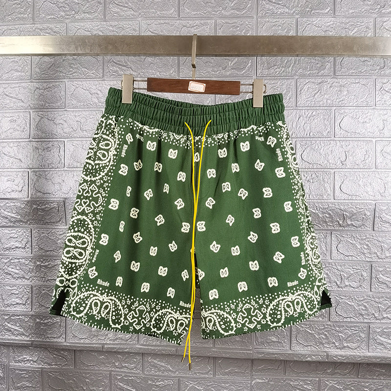 Rhude Bandana Print Swim Trunk Short Green