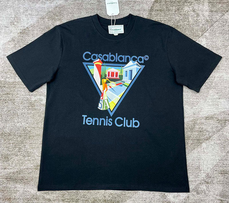 CASABLANCA La Joueuse Printed T Shirt Black