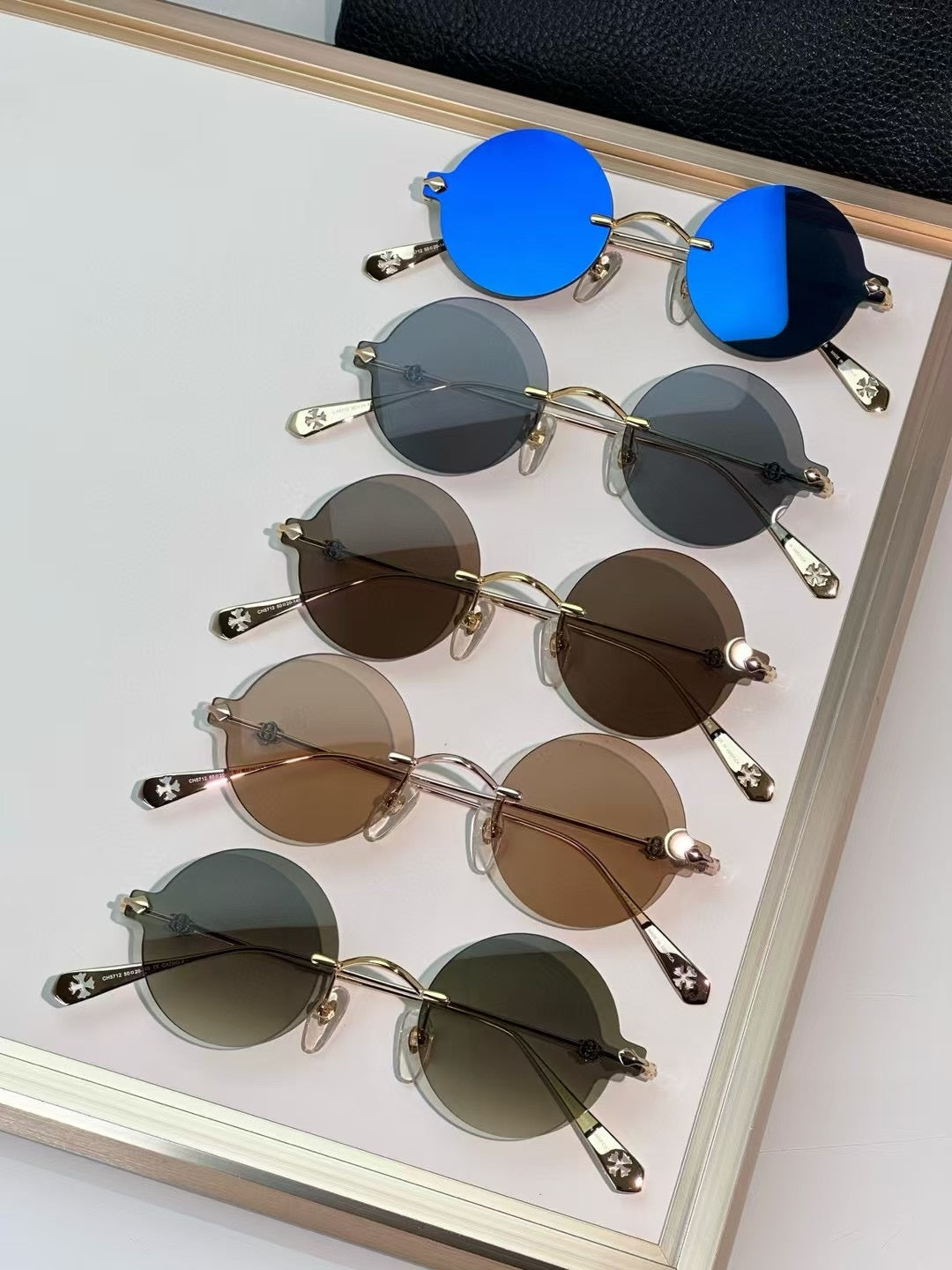 Chrome Hearts Round Sunglasses Caramell