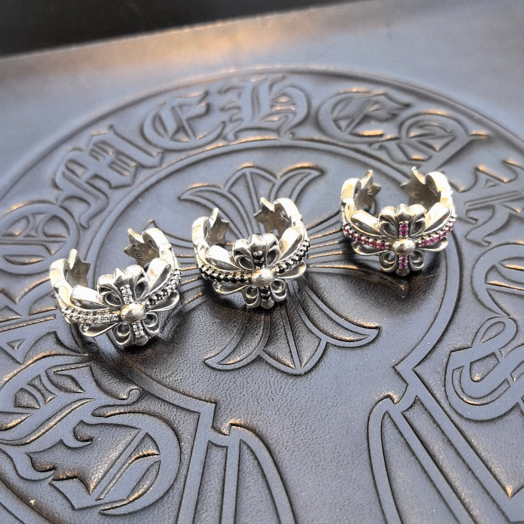 Chrome Hearts - Silver Clear Stones Crystal Ring