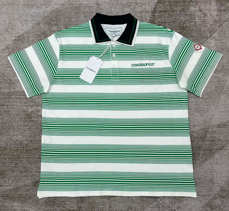 CASABLANCA Gradient Stripe Interlock Polo Shirt