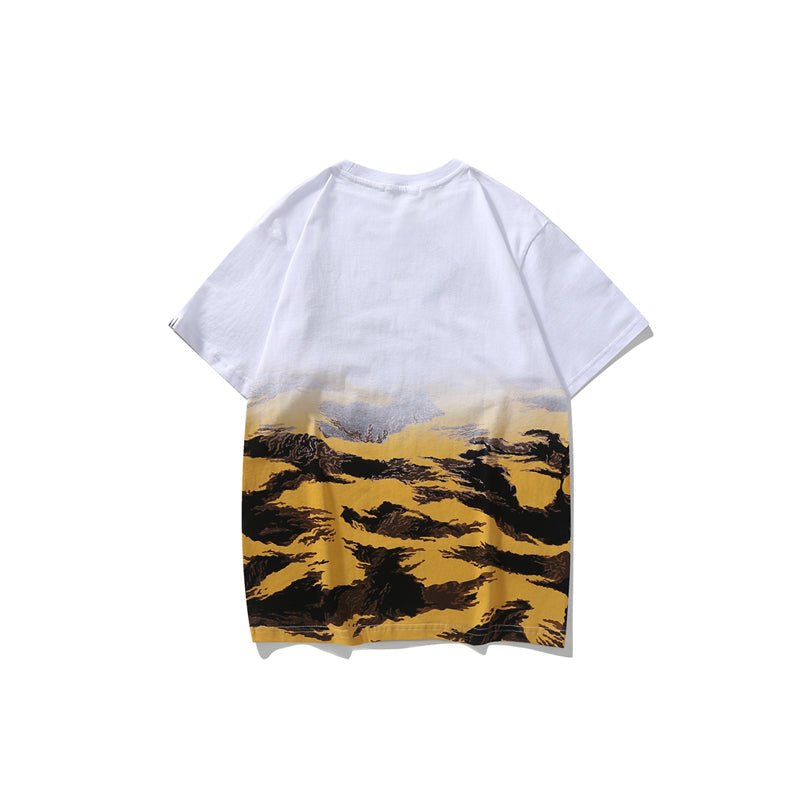 BAPE A Bathing Ape Tiger Camo Gradation College Tee (Orange)