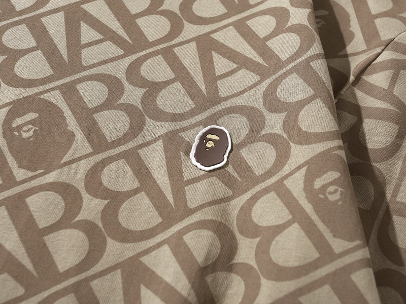 BAPE Sport Monogram Ape Head One Point Tee Beige