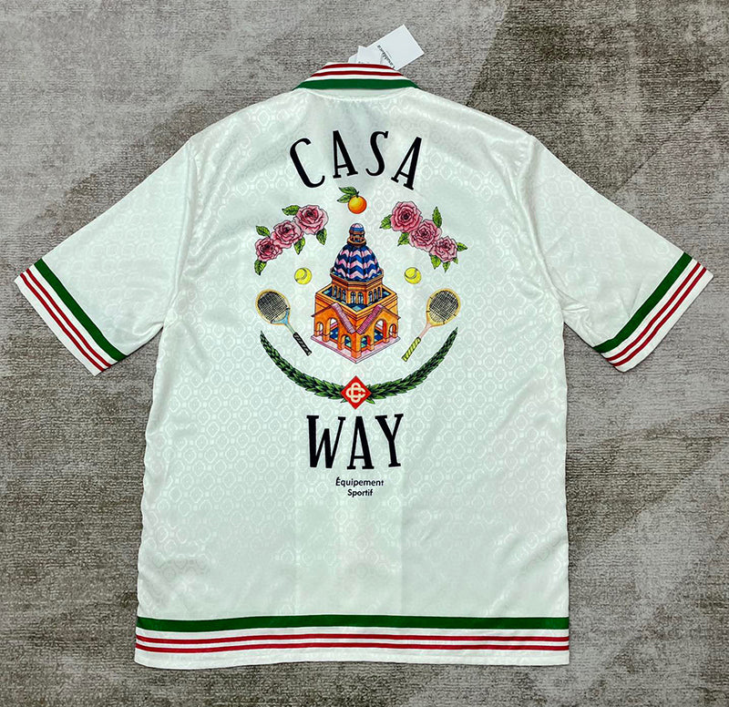 Casablanca Casa Way Knitted Collar Silk Shirt