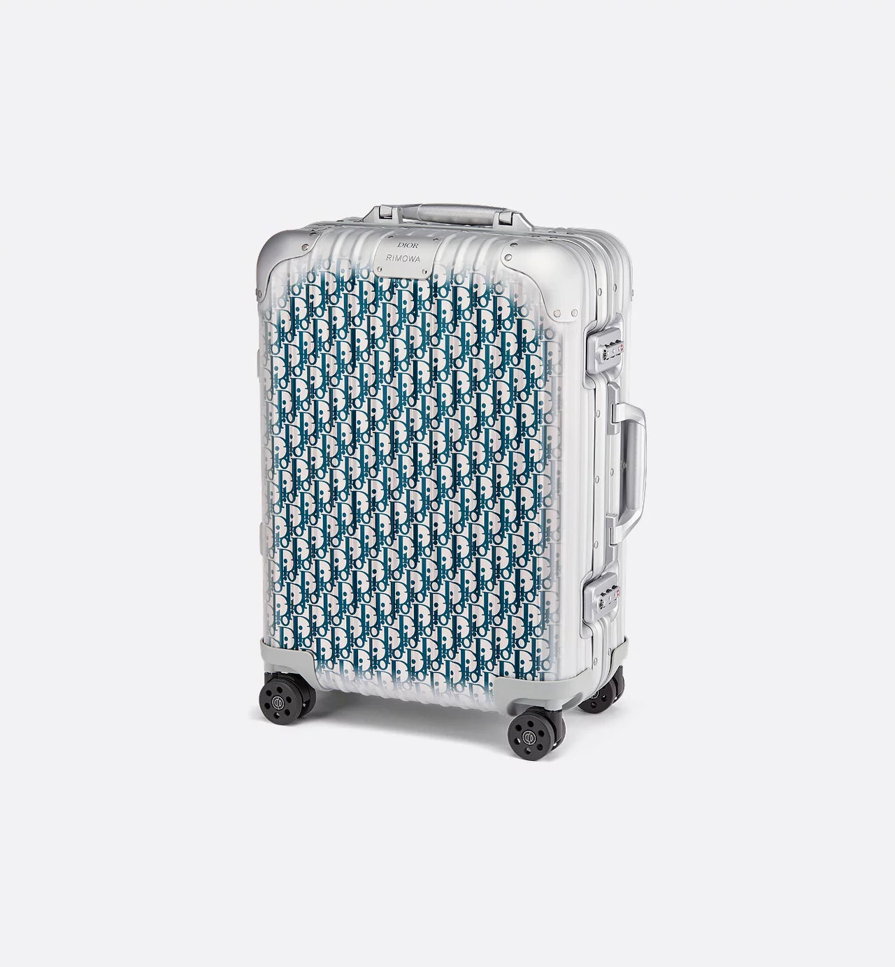 Dior x RIMOWA Carry-On Suitcase Gradient Blue Dior Oblique Aluminum