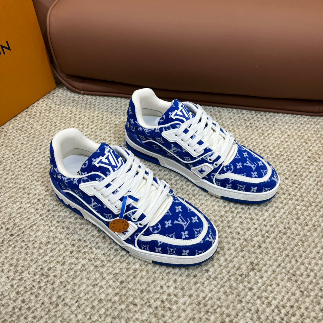 Louis Vuitton Trainer Blue Monogram Textile