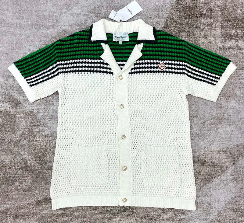 CASABLANCA Tennis Crochet Shirt in Green