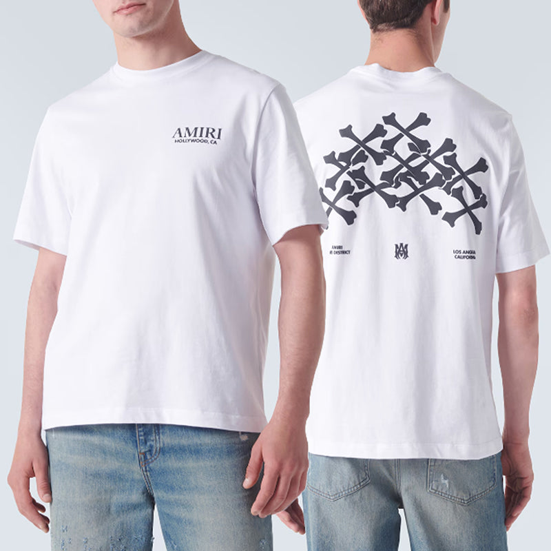 AMIRI Bones Stacked Cotton T-shirt White