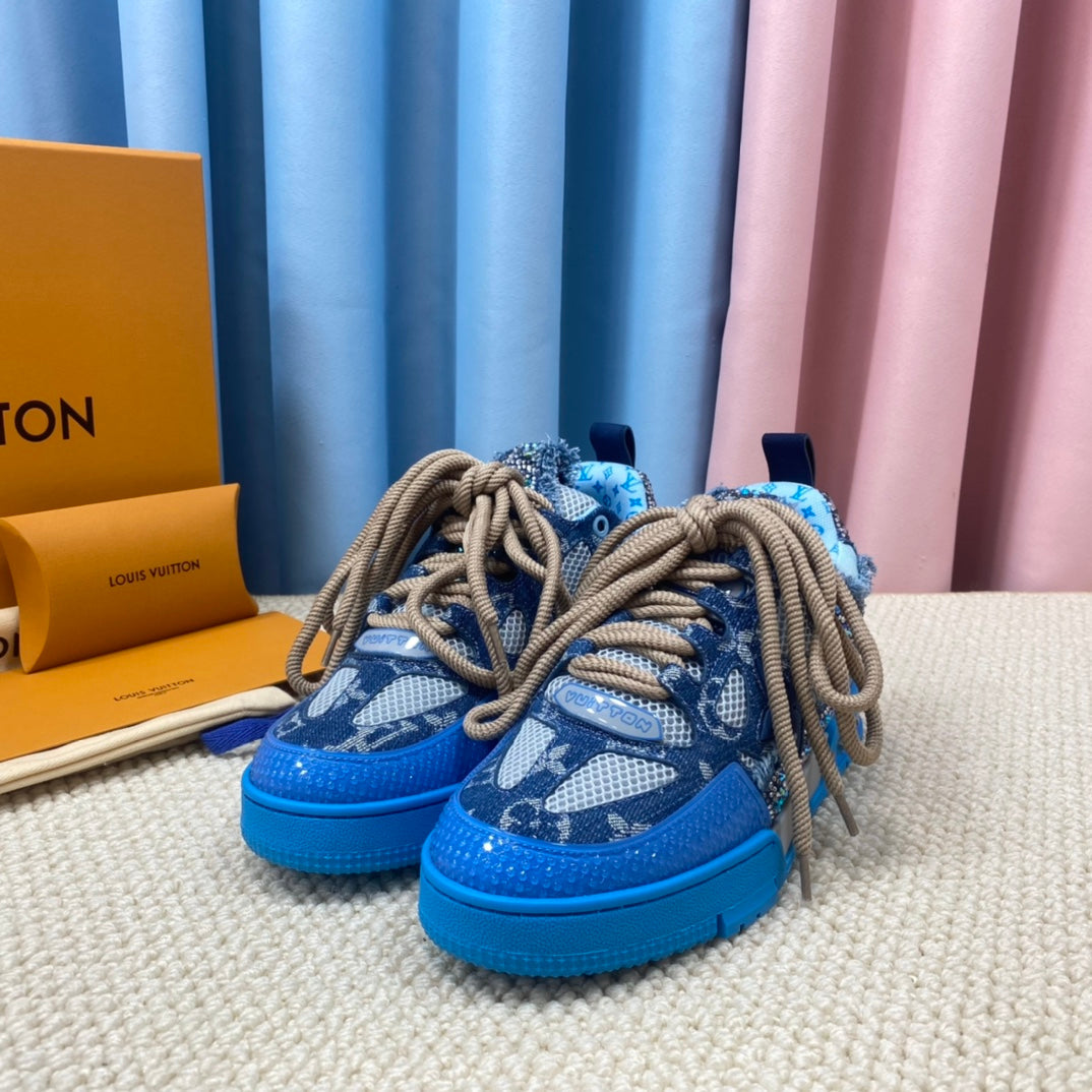Louis Vuitton Skate Trainer Blue Swarovski Monogram