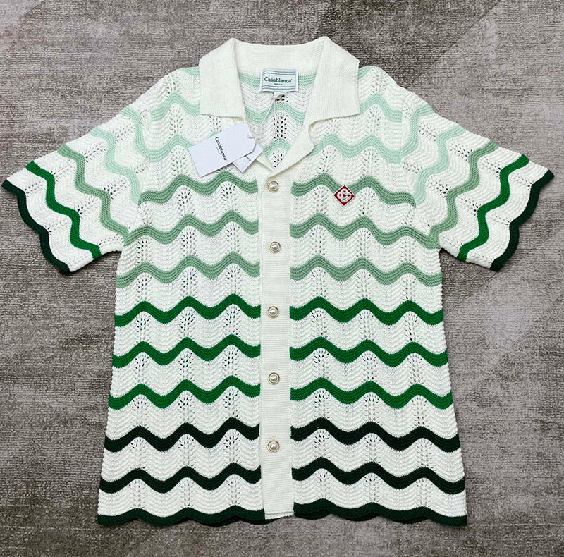 CASABLANCA Gradient Wave Texture Shirt