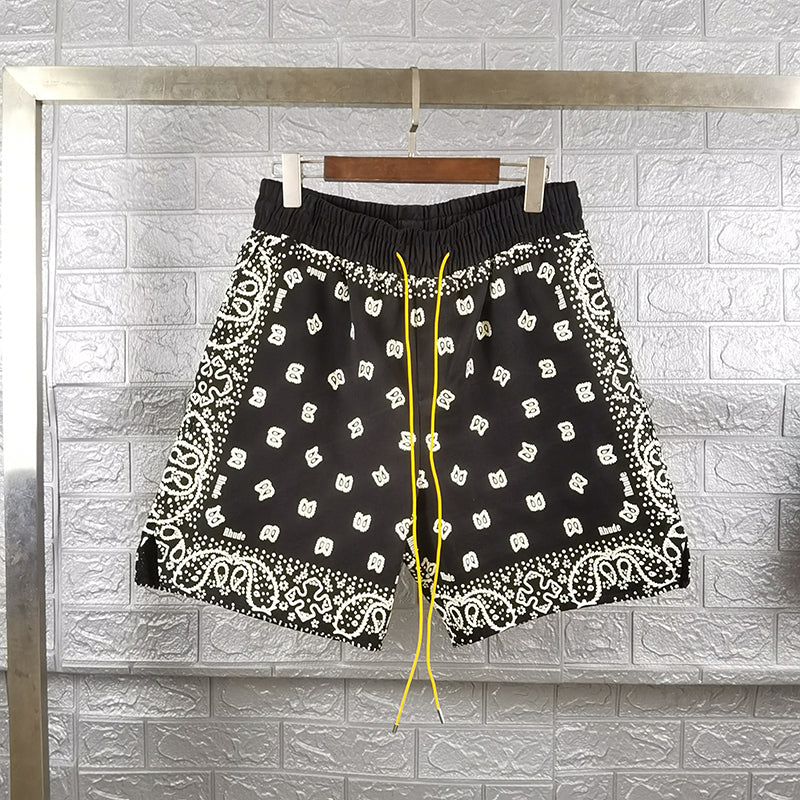 Rhude Bandana Print Swim Trunk Short Black