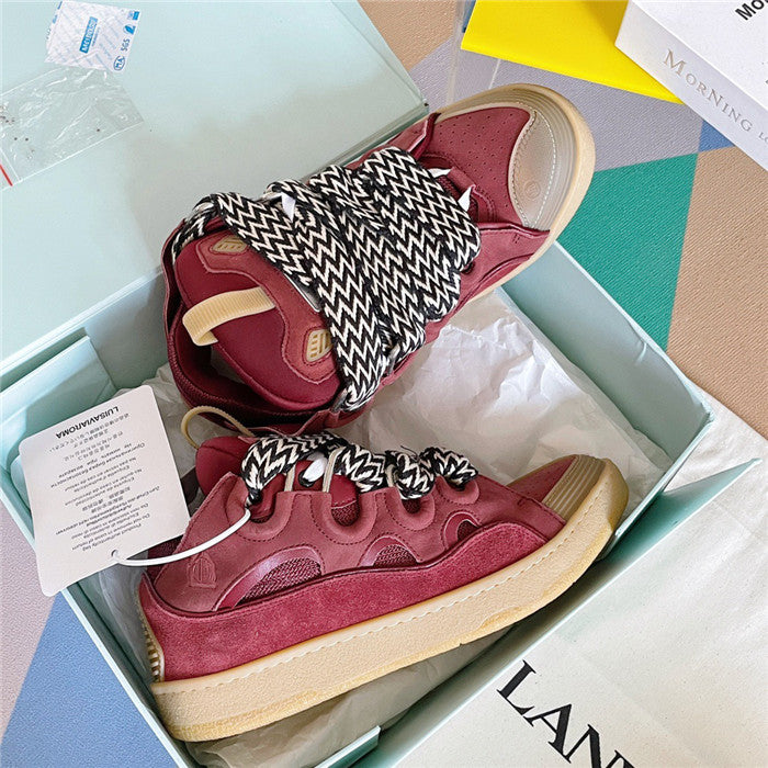 Lanvin Curb Sneakers In Burgundy