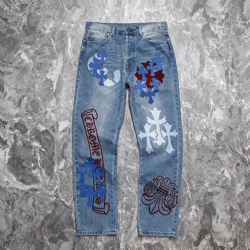 Chrome Hearts Vintage Levi's Stencil Cross Patch Denim