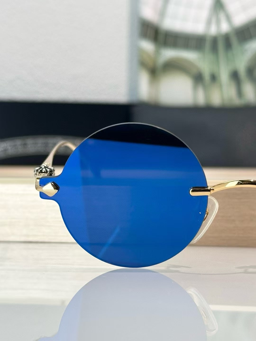 Chrome Hearts Round Sunglasses Blue