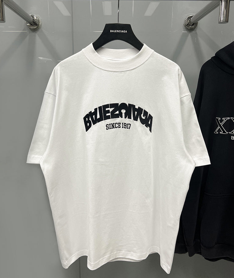 Balenciaga Logo Print Oversized T-Shirt White