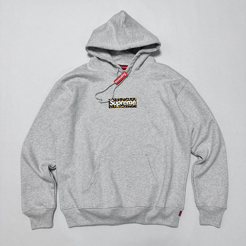 Supreme Shanghai Box Logo Hoodie Heather Grey