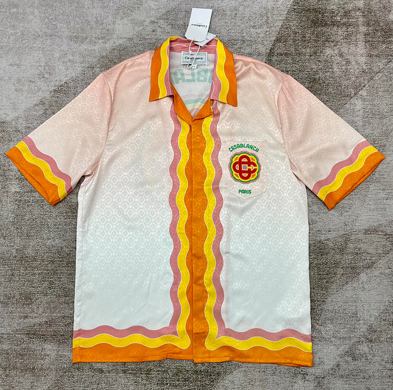 Casablanca Rainbow Monogram Silk Shirt