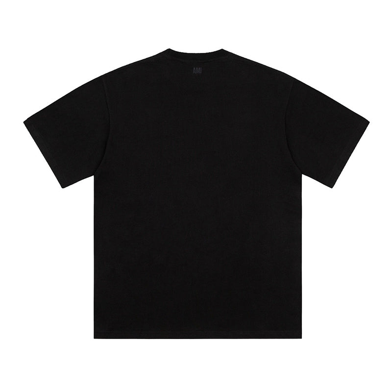 Ami Paris Ami de Coeur Organic Cotton T-Shirt Black
