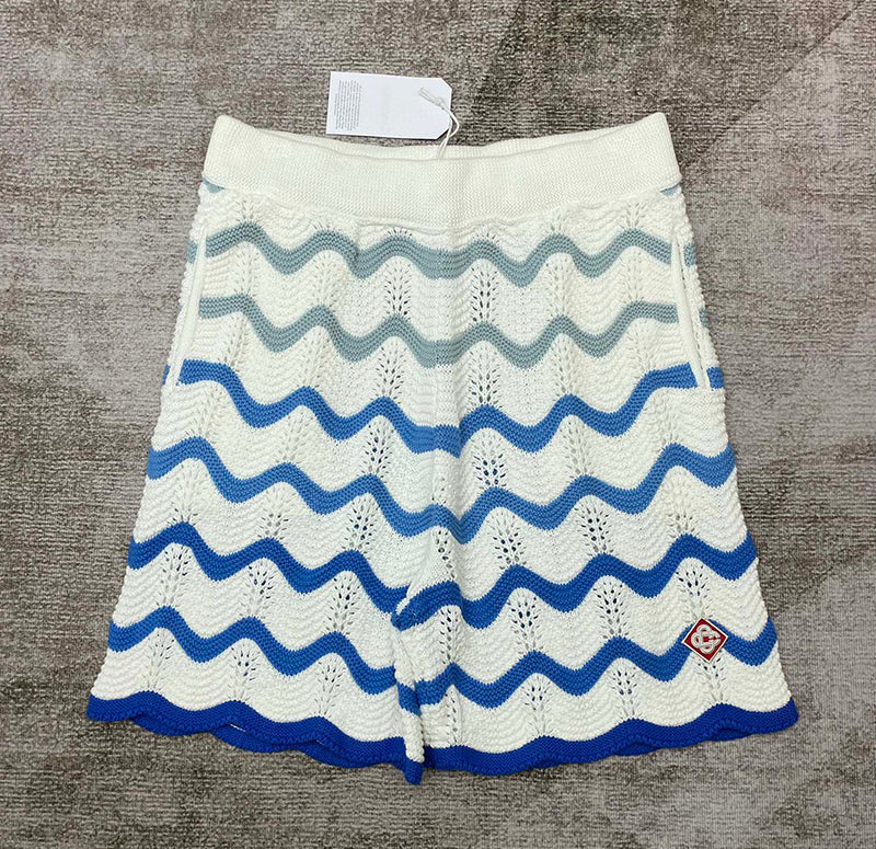 CASABLANCA Gradient Wave Texture Shorts Blue