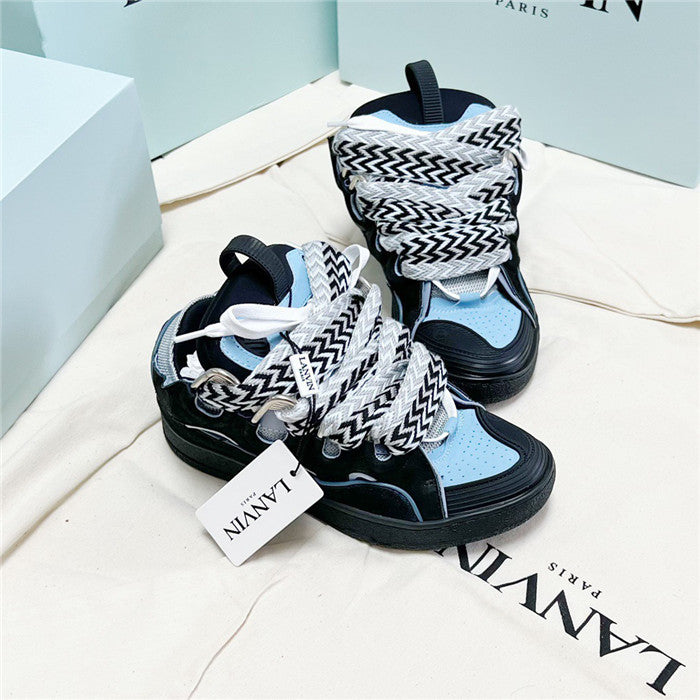 Lanvin Curb Sneaker Black Light Blue