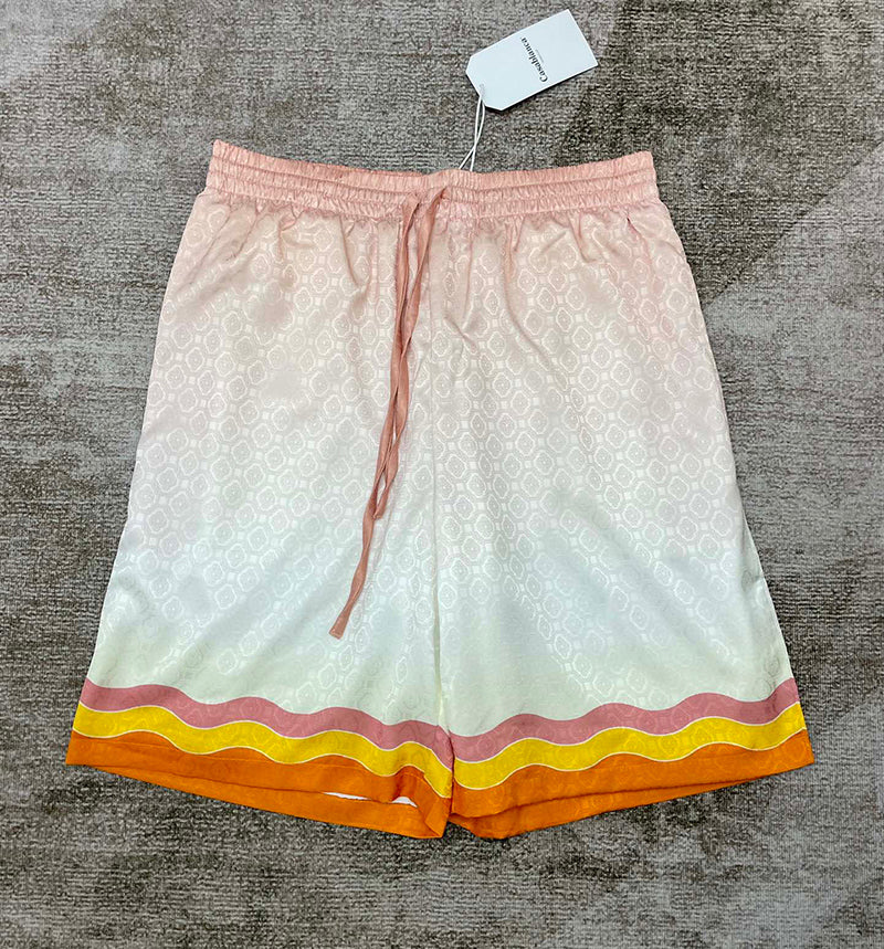 Casablanca Rainbow Monogram Silk Shorts