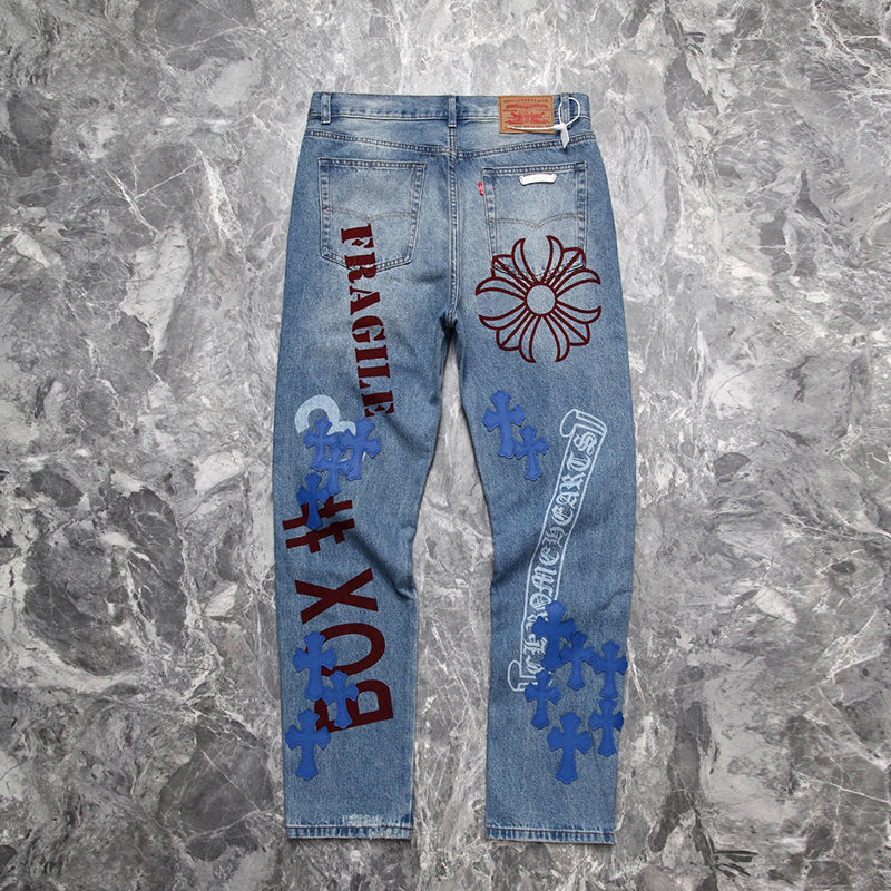 Chrome Hearts Vintage Levi's Stencil Cross Patch Denim