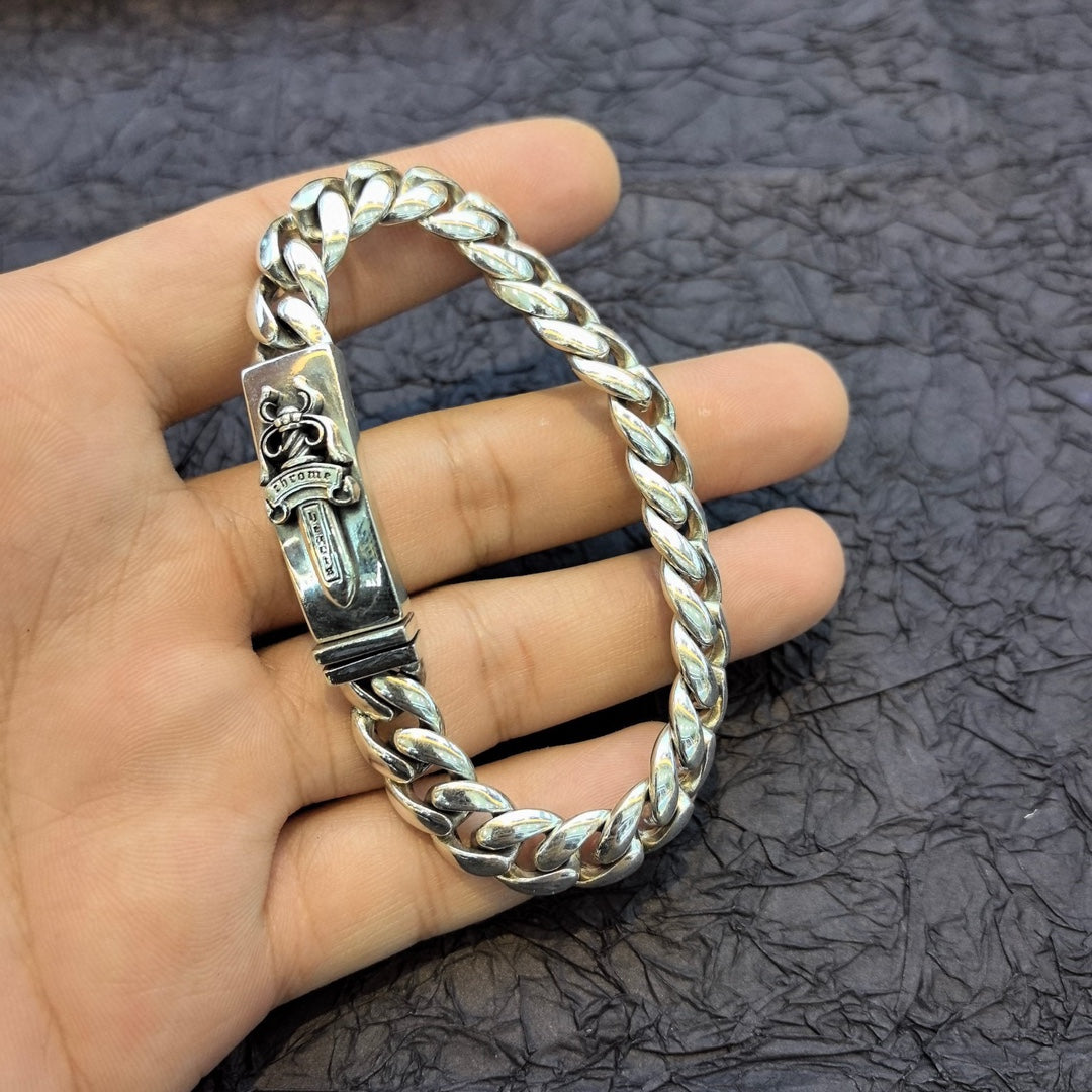 Chrome Hearts - Dagger ID Bracelet With Cuban Link Band