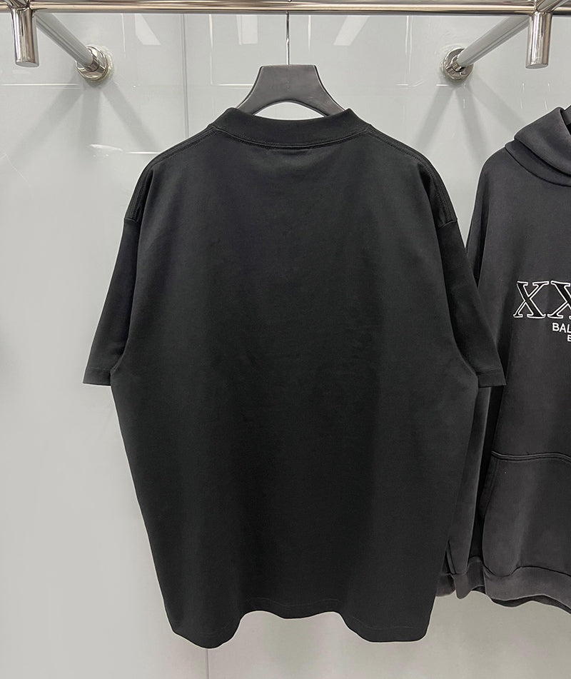 Balenciaga Logo Print Oversized T-Shirt Black