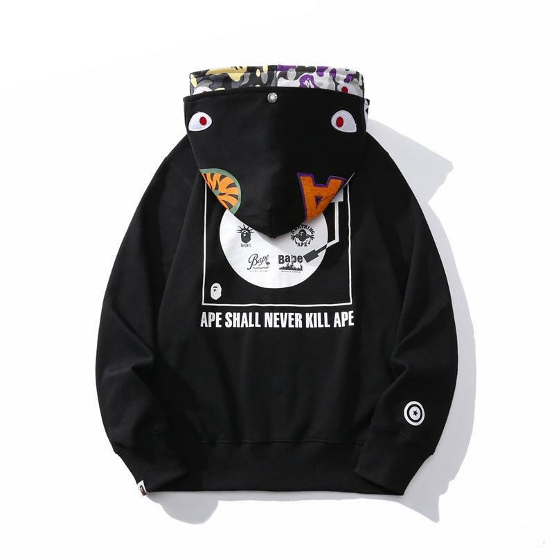 BAPE US Limited Collection Shark Full Zip Double Hoodie Black