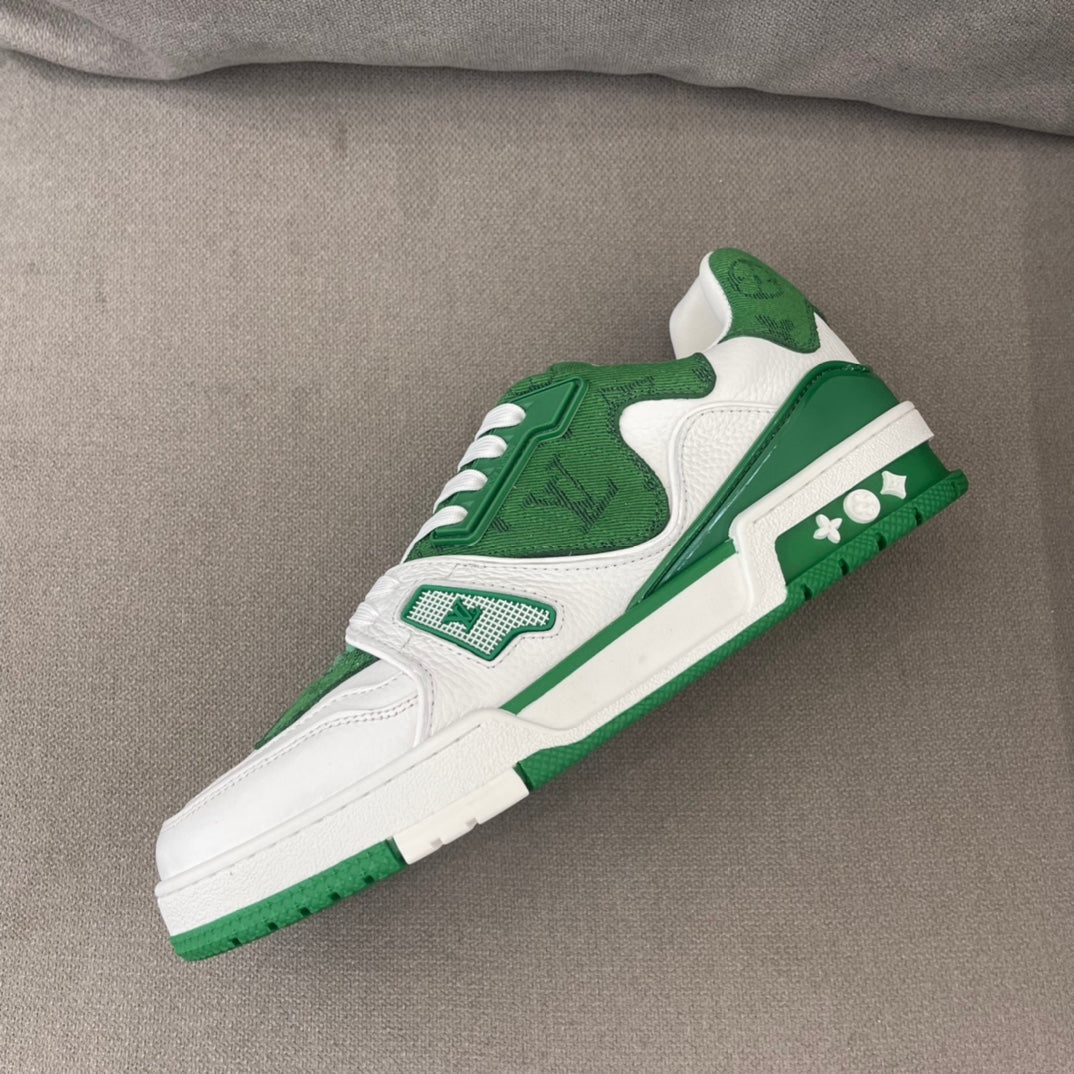 Louis Vuitton LV Made Trainer Monogram Denim White Green