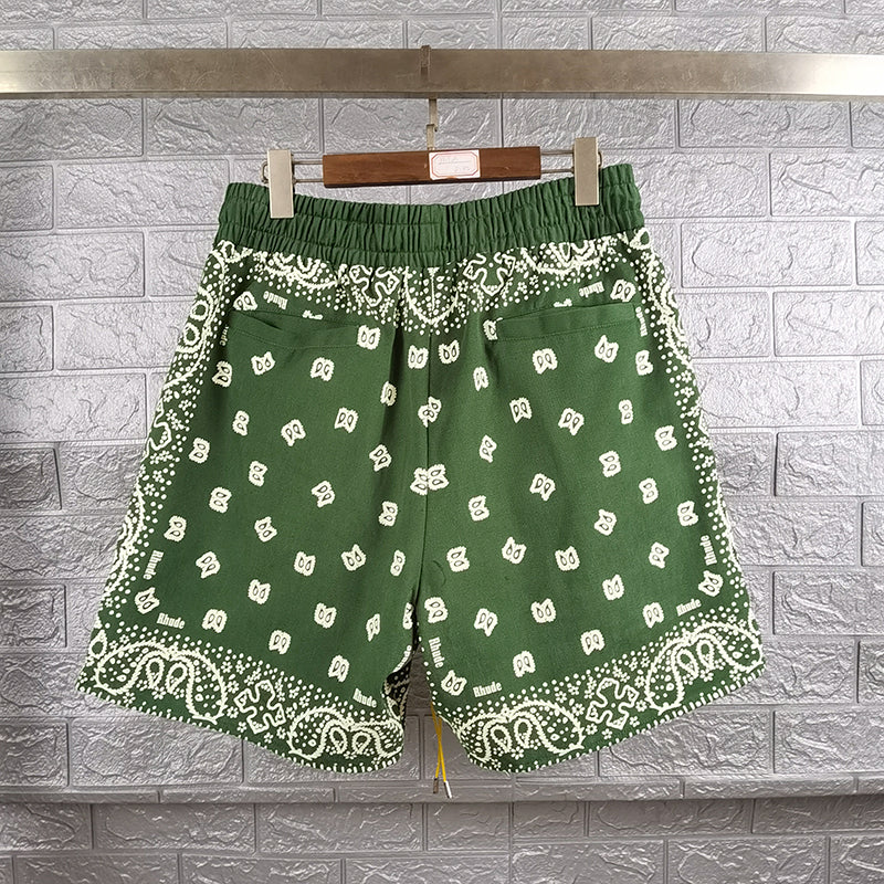 Rhude Bandana Print Swim Trunk Short Green