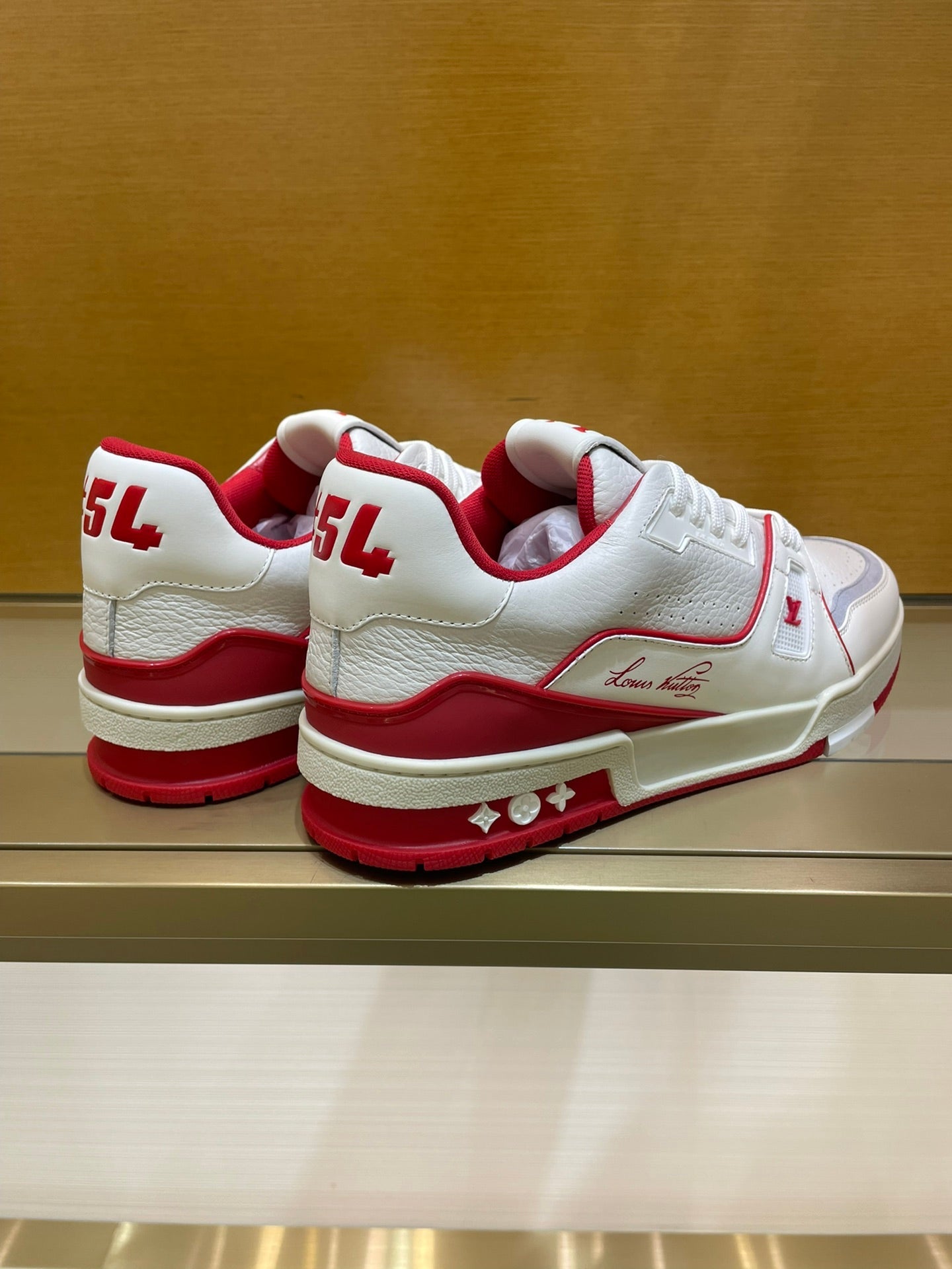 Louis Vuitton Trainer #54 Signature White Red