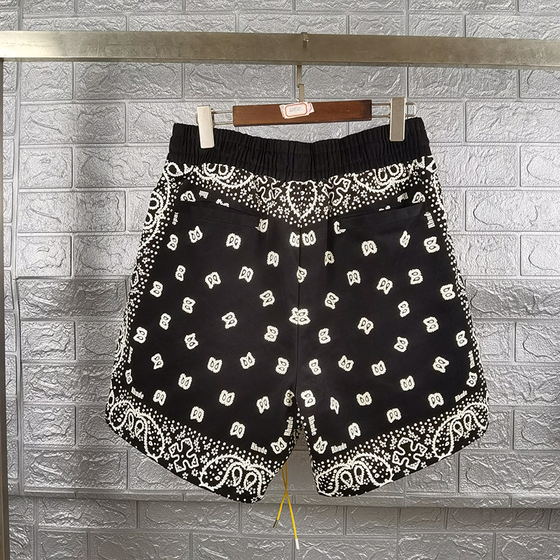 Rhude Bandana Print Swim Trunk Short Black