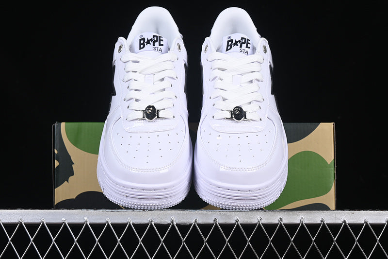 A Bathing Ape Bape Sta #2 White Patent