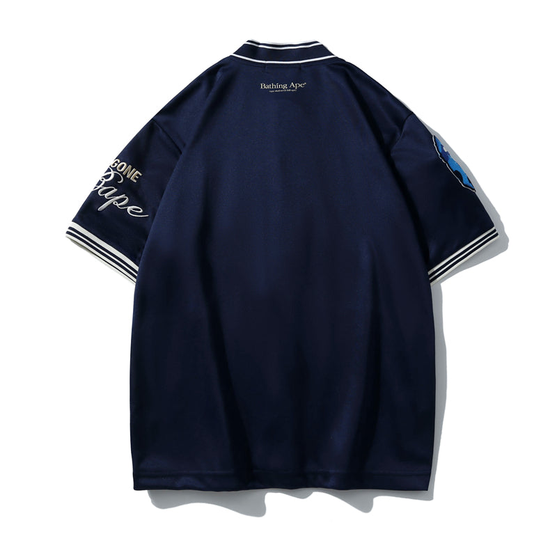 A BATHNIG APE BASEBALL JERSEY S/S SHIRT Navy