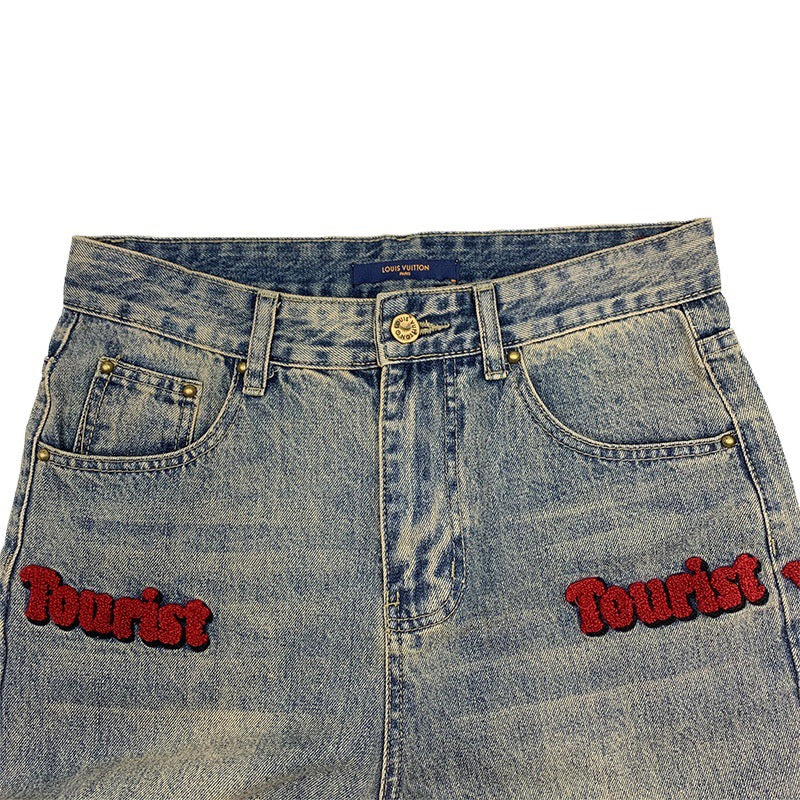 Louis Vuitton Tourist VS Purist Tuffetage Denim Pants Red