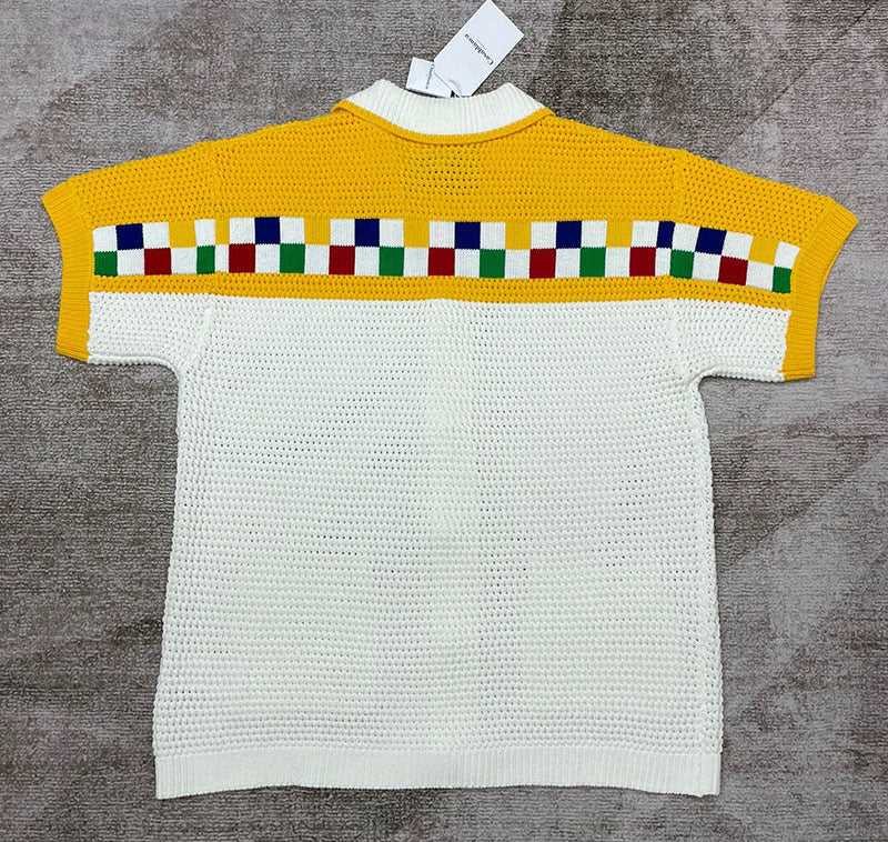 CASABLANCA Faux Crochet Shirt White/Yellow