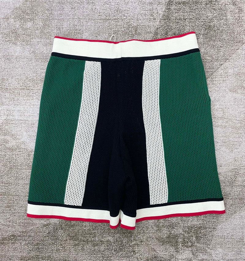 CASABLANCA Striped Mesh Shorts 'Green/White Stripe'
