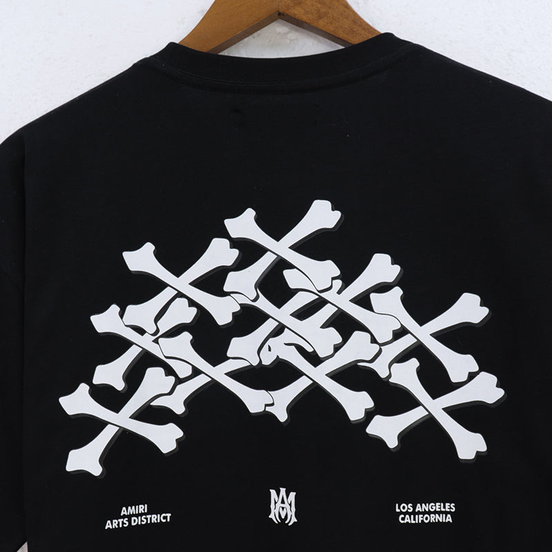 AMIRI Bones Stacked Cotton T-shirt Black