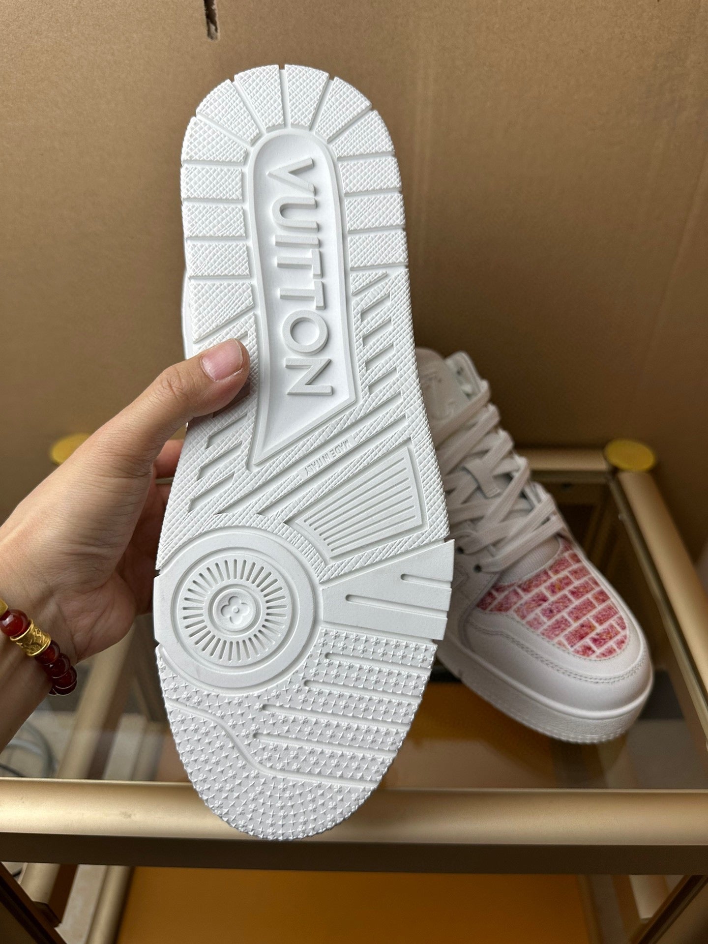 Louis Vuitton LV Trainer Lady Pink White Red