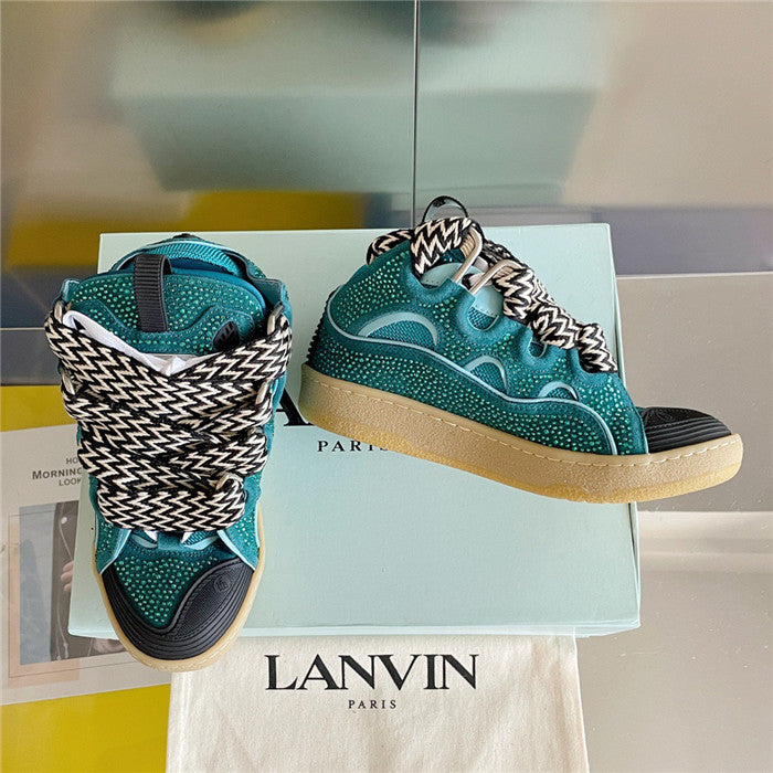 Lanvin Curb Sneaker Crystal Suede