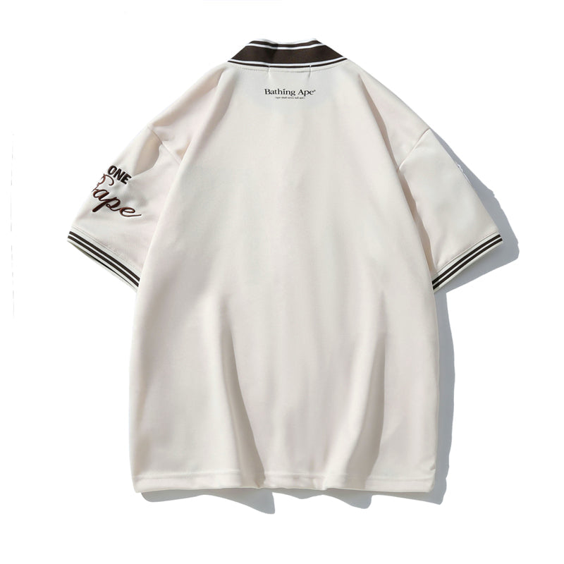 A BATHNIG APE BASEBALL JERSEY S/S SHIRT White