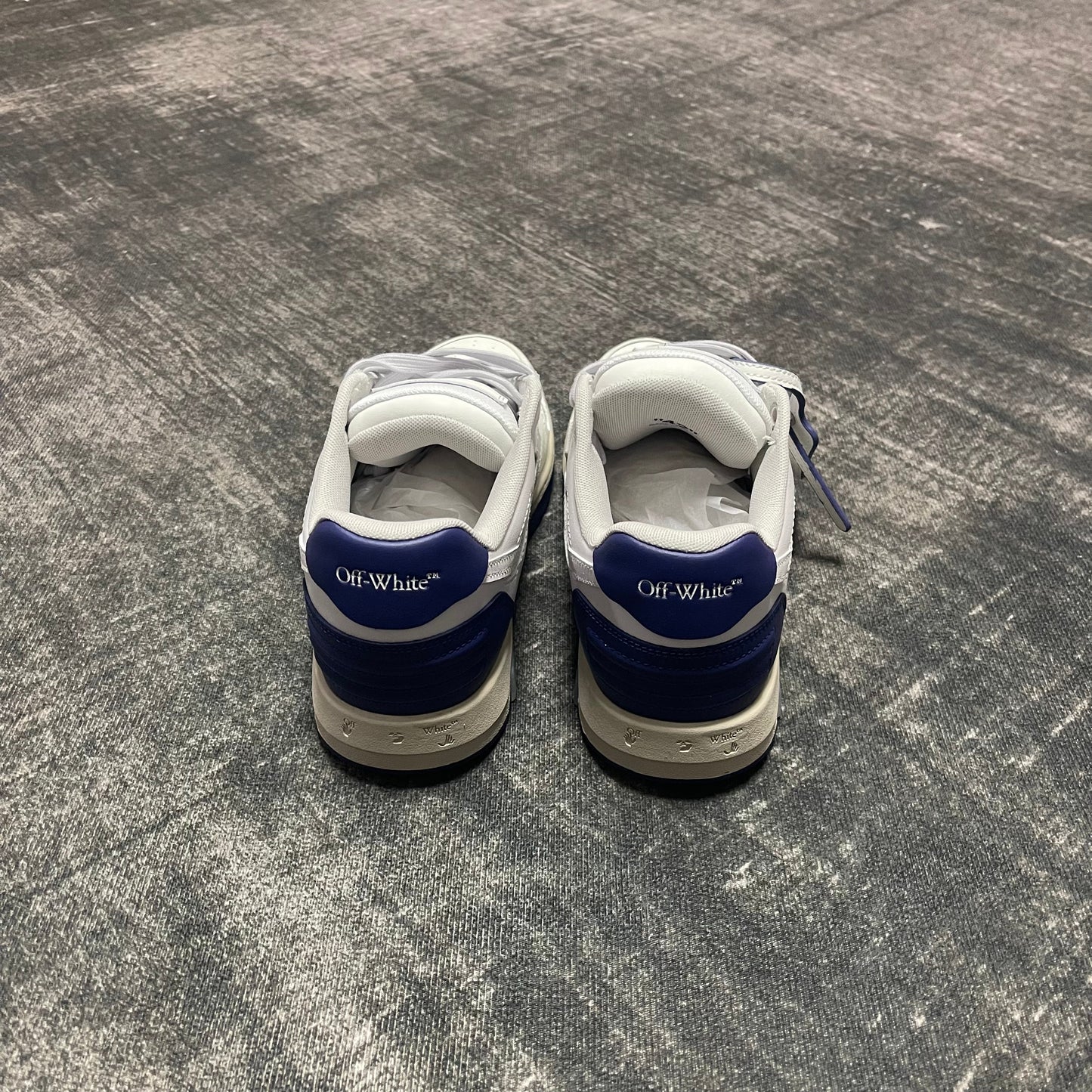Off-White Out Of Office Calf Leather Light Grey Navy