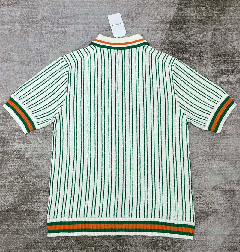 CASABLANCA Striped Boucle Polo