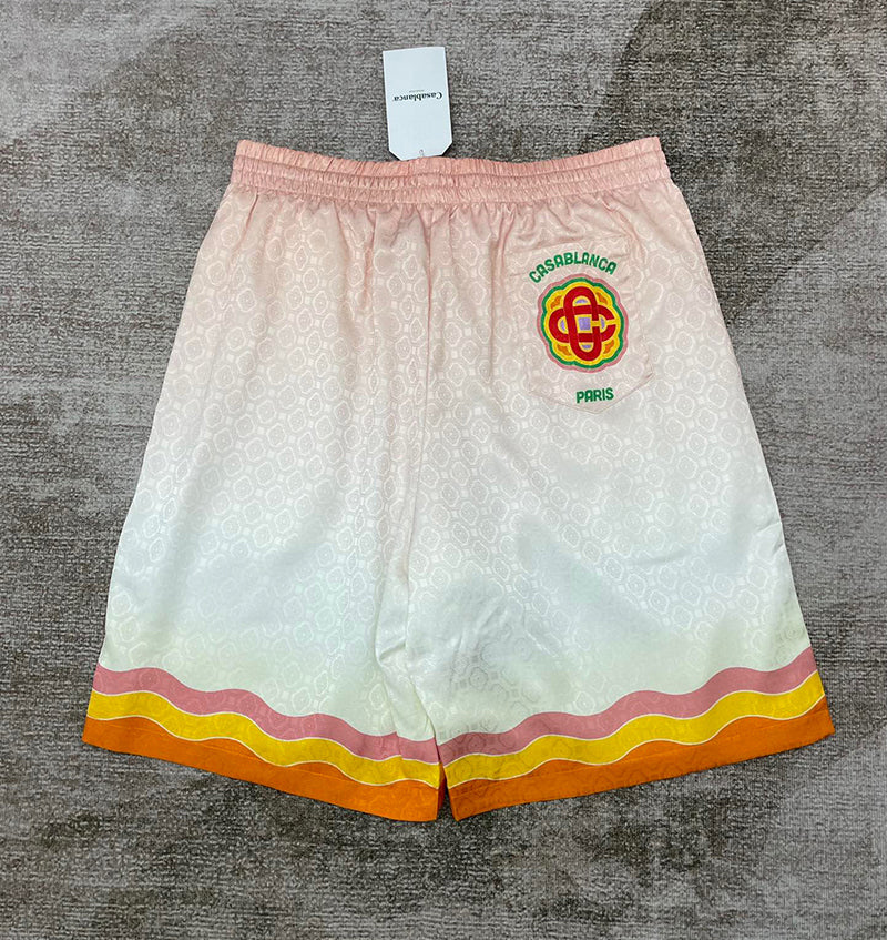 Casablanca Rainbow Monogram Silk Shorts
