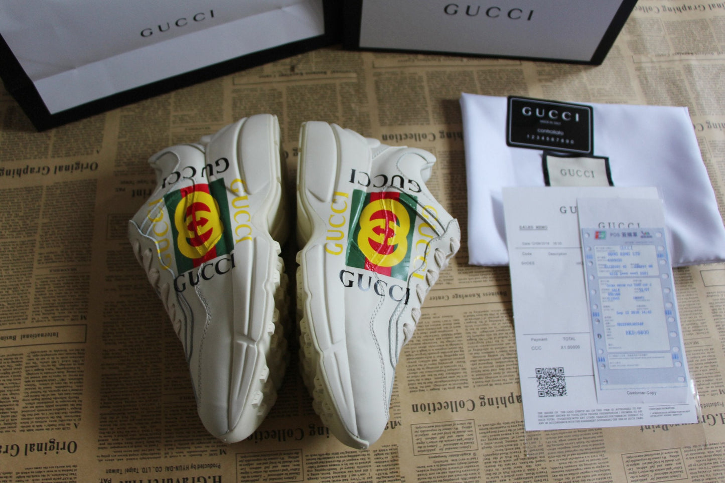 Rhyton Gucci / LOGO LEATHER WHITE